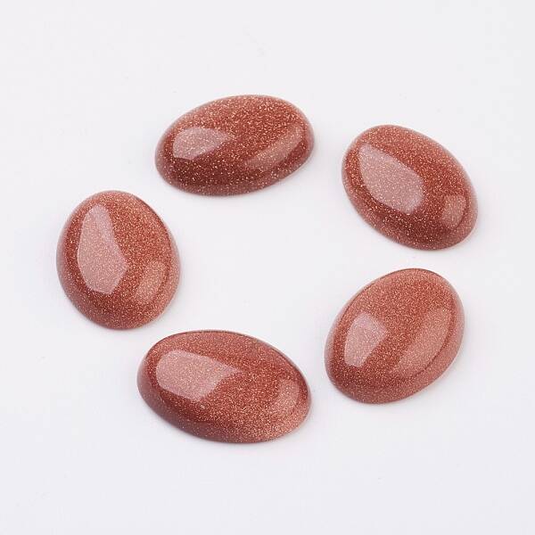 Synthetic Goldstone Flat Back Cabochons