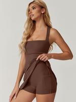 Women's Solid Color Adjustable Strap Lounge Dress, Casual Comfy Cami Jumpsuit for Summer, Ladies Sleepwear for Indoor Wear, O...