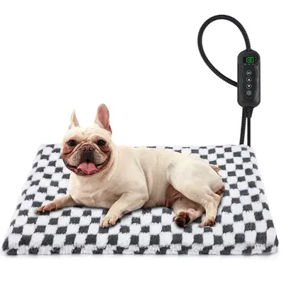 MIXJOY Heated Pet Bed, 11 Adjustable Temperature Pet Heating Pad Indoor with Timer, Pet Heating Pad for pets, Electric Heatin...