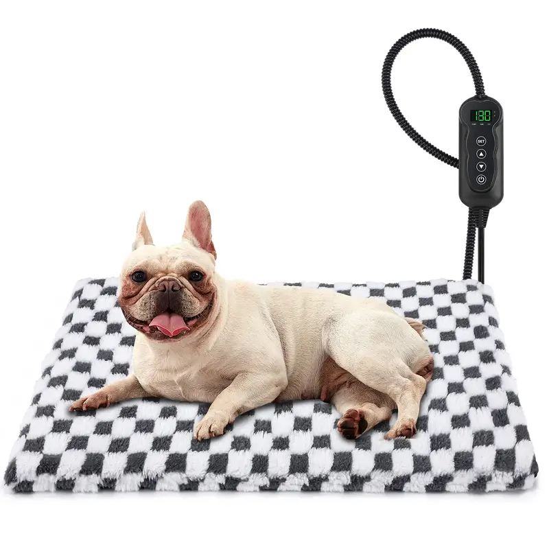 MIXJOY Heated Pet Bed, 11 Adjustable Temperature Pet Heating Pad Indoor with Timer, Pet Heating Pad for pets, Electric Heatin...