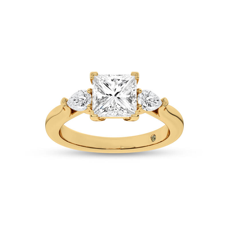 Bruges Three Stone Princess Cut Lab Grown Diamond Engagement Ring | 10K Yellow Gold 2 1/2 CT. TW.