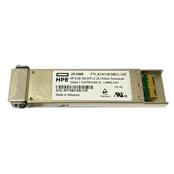 HP JD108-61201 | X130 10Gb/s 10GBase-LR Single-Mode Fibre 1310nm 10km Duplex LC Connector XFP Transceiver Module