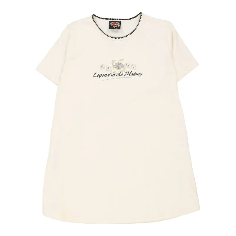 Harley Davidson T-Shirt - Small Beige Cotton | Size: small