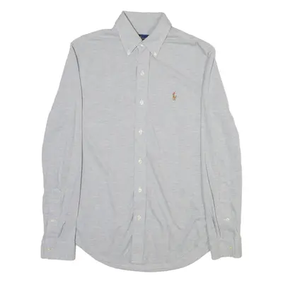 RALPH LAUREN Mens Plain Shirt Grey Long Sleeve S