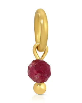One Love Birthstone Charms | Metal Color: Gold | Month/Gemstone: July - Ruby