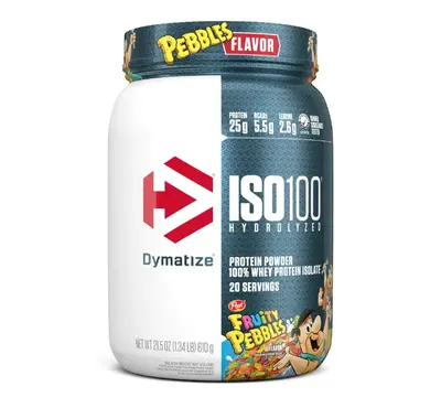 Dymatize ISO100 Hydrolyzed Protein Powder, 100% Whey Isolate, 25g of Protein, 5.5g BCAAs, Gluten Free, Fast Absorbing, Easy D...