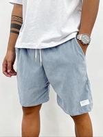 Men's Regular Fit Solid Corduroy Shorts, Casual Comfy Breathable Shorts for Summer, Men's Bottoms for Daily Wear