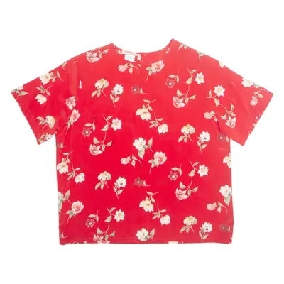 Womens Printed Top Red Floral M