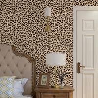 Leopard Print Peel and Stick Wallpaper, Waterproof Removable Self Adhesive Textured Wall Paper, Yellow Unique Funky Cheetah C...