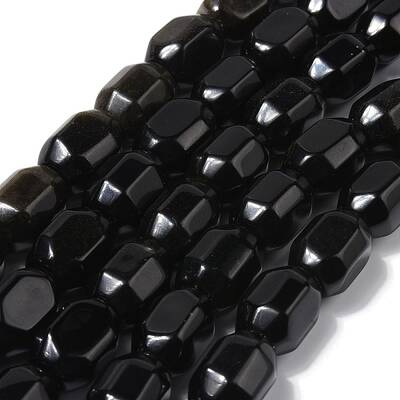 Natural Golden Sheen Obsidian Beads Strands