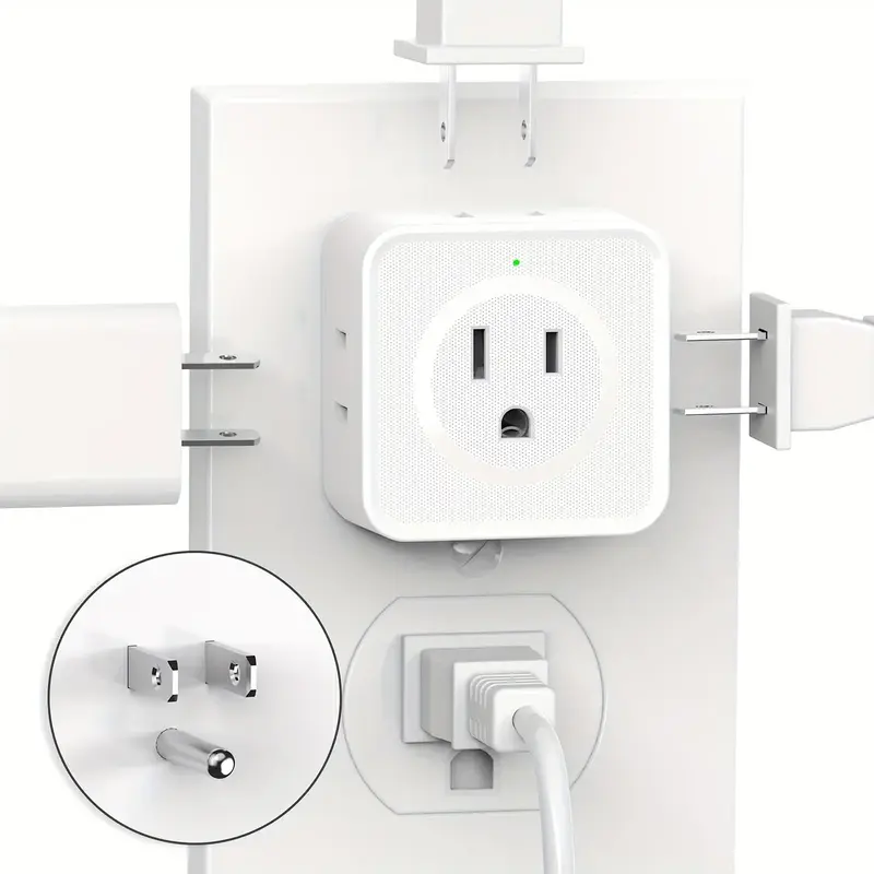1Pack Multi Plug Outlet Splitter, Multiple Outlet Extender Adapter with 5 Outlets, Side Outlet Splitter Box for Cruise, Trave...