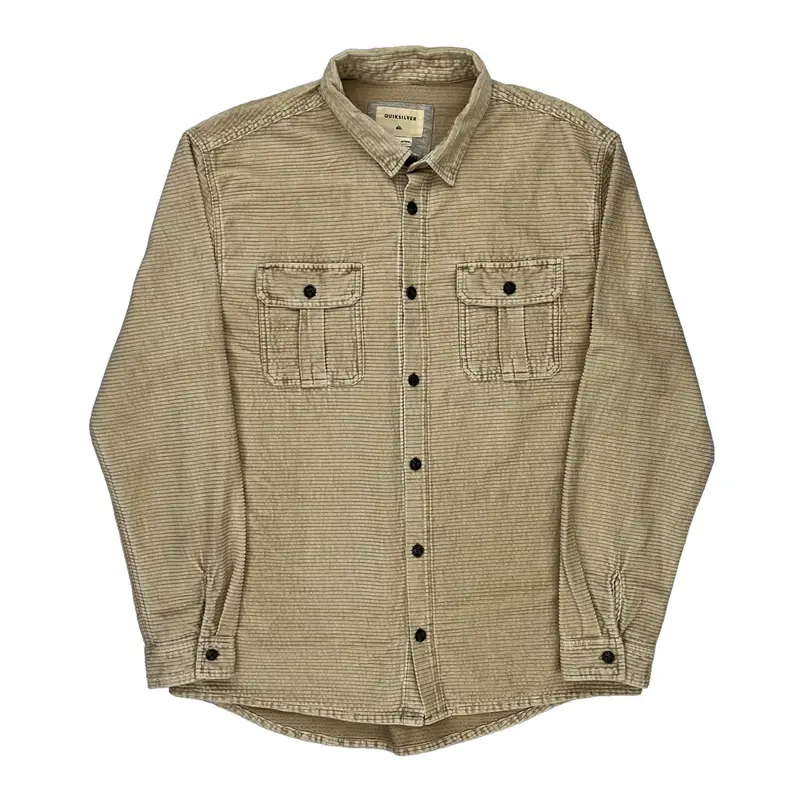 Quiksilver Flannel Shirt - XS Beige Cotton