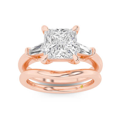 Ignite Lab Grown Princess Cut Diamond Engagement Ring with the Zola Wedding Band | 10K Rose Gold 2 ct. tw.