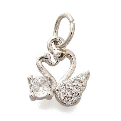 Rack Plating Brass Micro Pave Cubic Zirconia Charms