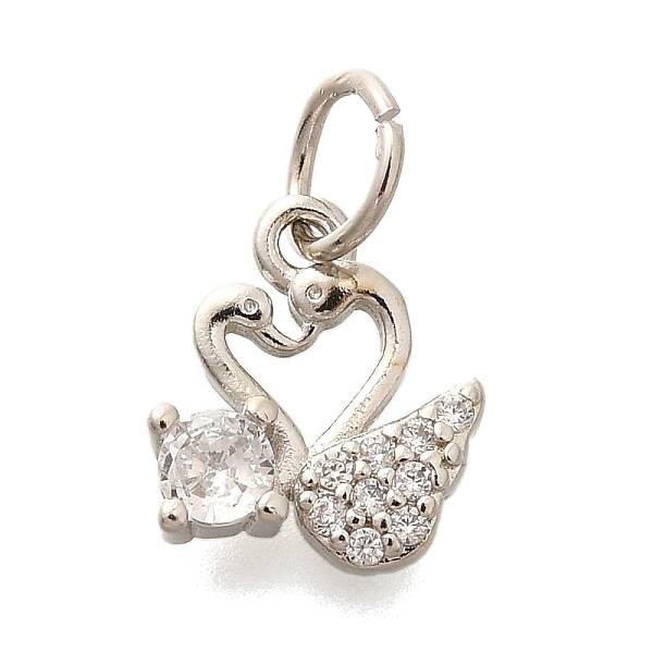 Rack Plating Brass Micro Pave Cubic Zirconia Charms