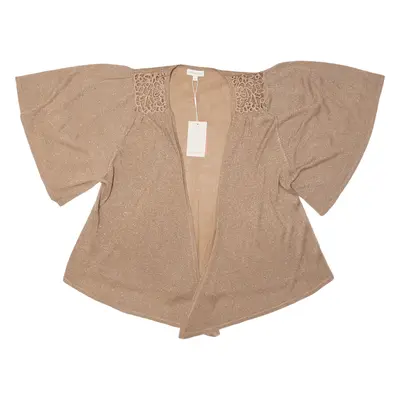 MONSOON Cardigan Brown Tight Knit Short Sleeve Womens M