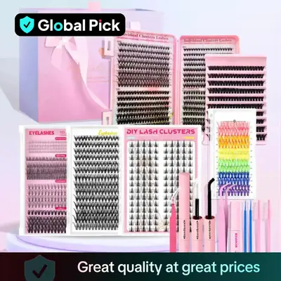 Individual False Eyelashes with Tools, 1 Set DIY Eyelash Extensions Includes Natural to Thick Styles, Self Grafting Curl Clus...