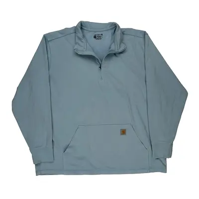 Carhartt 1/4 Zip - 3XL Blue Cotton Blend | Size: xxx-large