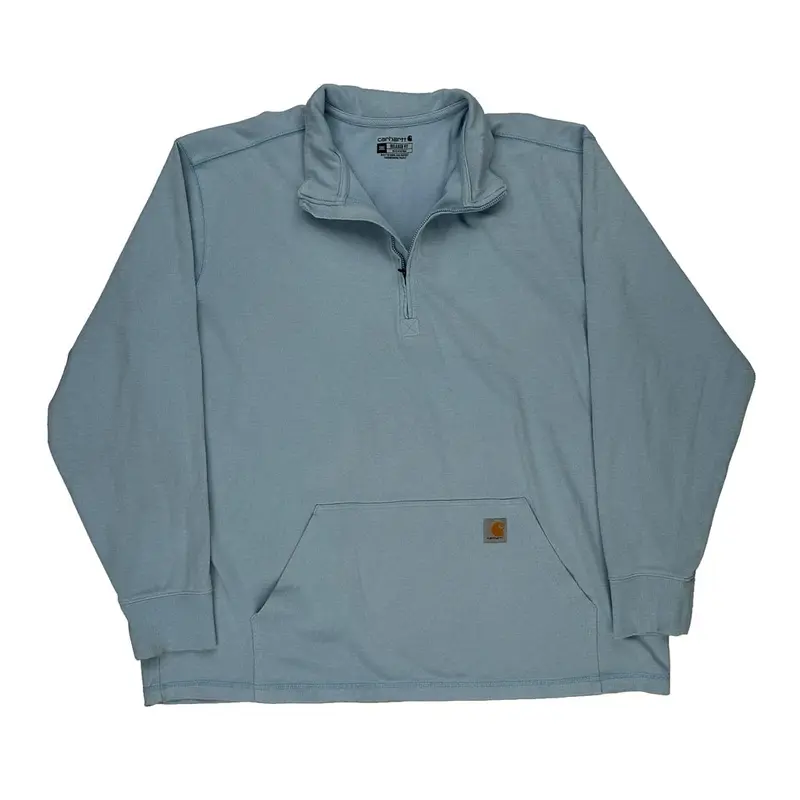 Carhartt 1/4 Zip - 3XL Blue Cotton Blend | Size: xxx-large