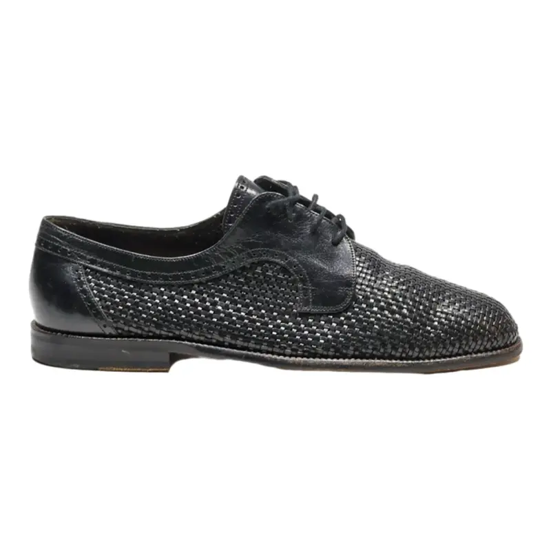 BALLY Derby Shoes Black Leather Mens UK 7.5
