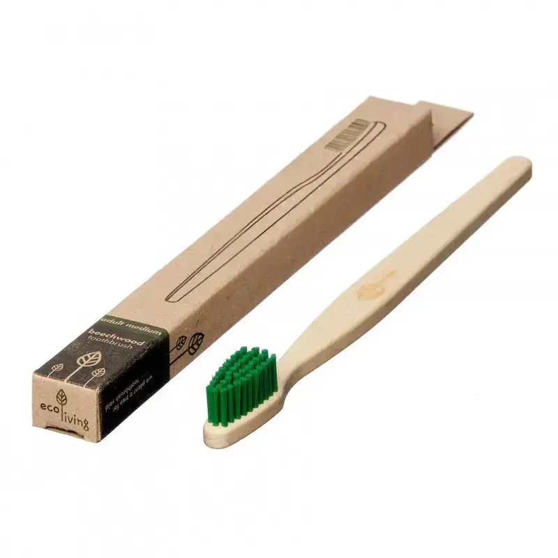 Plant-Based Beech Wood Toothbrush - (FSC 100%) | Color: Green