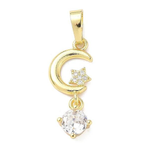 Brass Micro Pave Cubic Zirconia Pendants