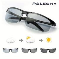【Perfect Gift】Paleshy HD Polarized Photochromic Sunglasses UV400 Protection, Unisex 2025 Summer Retro Oversized Simple Sq...