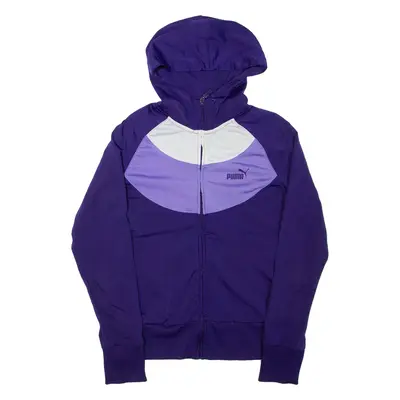 PUMA Girls Track Jacket Purple Hooded L