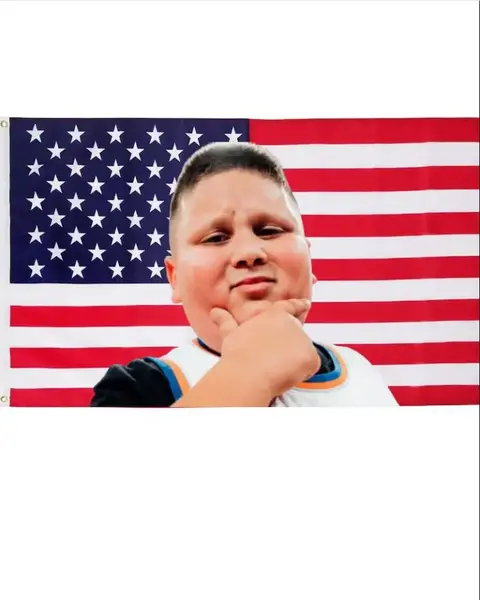 AJ, Big Justice & The Rizzler USA Flag Merch – Costco Guys TikTok Stars Face Flag Gift1 – Patriotic Deco