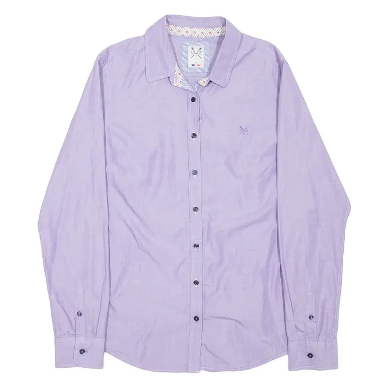 CREW CLOTHING Womens Plain Shirt Purple Long Sleeve UK 12