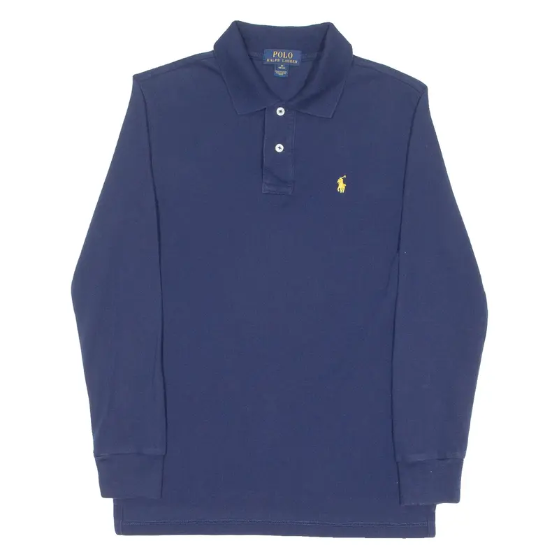 POLO RALPH LAUREN Boys Polo Shirt Blue Long Sleeve M