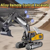 Remote Control Excavator Toys for Boys Turns 680-degree 2 Batteries Metal Shovel Lights/Sounds Construction Toys Birthday Gif...