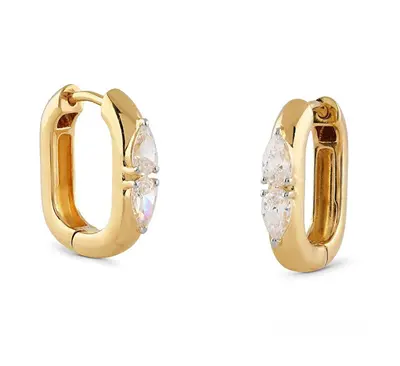 Guess Orecchini Minimalisti Placcati Oro Con Zirconi Cubici Nuances Jsbe04515Jwygt/U