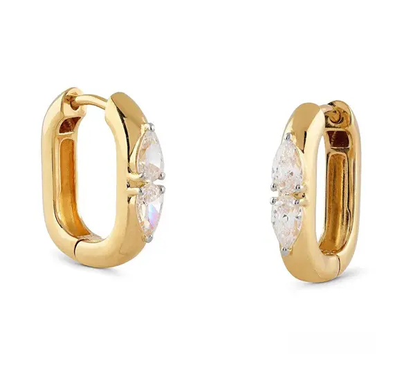 Guess Orecchini Minimalisti Placcati Oro Con Zirconi Cubici Nuances Jsbe04515Jwygt/U