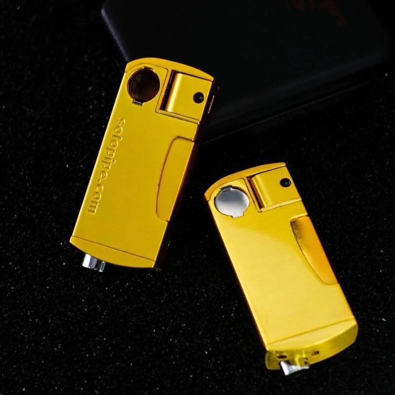 Oblique Flame Butane Pipe Lighter – Windproof Refillable Torch for Camping & Smoking