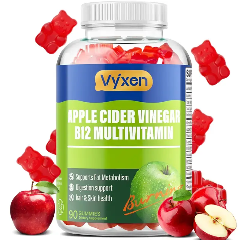 Apple Cider Vinegar Gummies | 90 Count | ACV Supplement |Apple Flavor | Non-GMO, Gluten Free Gummies for Adu, Vitamin B12, He...