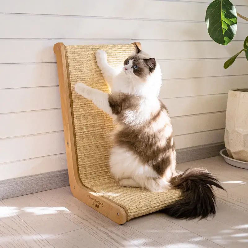 Widen Cat Scratcher, L Shaped Cat Scratching Board, 12.6x23.6 Vertical Cat Scratch Cardboard, Wear-resistant Cat Scratchi...