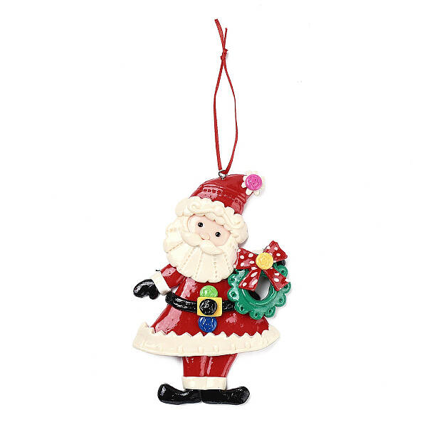 Christmas Santa Claus Handmade Polymer Clay Pendant Decorations