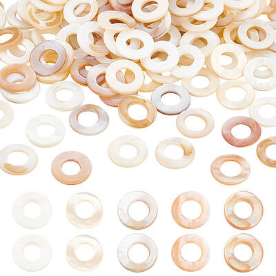 200pcs Natural Freshwater Shell Linking Rings