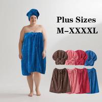 Bath Skirt & Shower Cap Set, 2 Counts/set Adjustable Bath Skirt & Hair Drying Cap, Reusable Washable Towels, Bathroom Soft Ab...