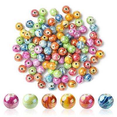 AB Color Wave Printed Acrylic Beads