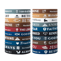 Christian Bible Verses Silicone Wristbands - 20 Pieces for Men & Women - Popular Bible Verses Faith Rubber Bracelets - Religi...