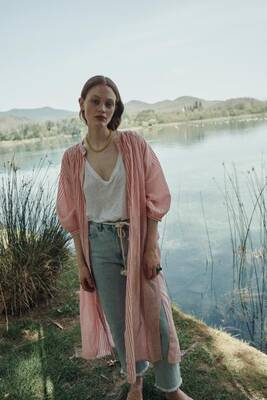 ORGANIC COTTON LONG SHIRT DRESS | Size: 34 (XS)