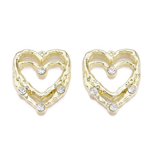 Rack Plating Alloy Rhinestone Pendants