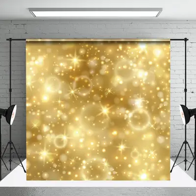Gold Bubbles Sparkle Bokeh Backdrop For Photo Booth - Aperturee