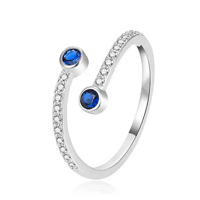 Agato Anello Moderno Aperto In Argento Con Zirconi Agt-R61Bl - Circuito: 62 Mm