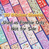 [Realize Sticker Freedom Here] 20 Sheets Non-duplicate Shiny Stickers, Cute Kitty, Puppy, Flower Stickers | Cartoon Sticker P...