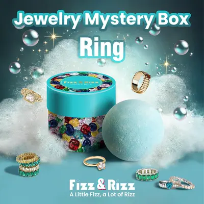 Fizz & Rizz Mystery Box of Ring - Fashion Jewelry Mystery Box - Secret Jewelry - Bubble Bomb - Surprise Gift