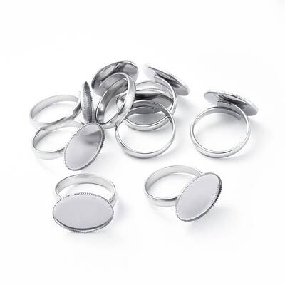 Non-Tarnish Adjustable 304 Stainless Steel Finger Rings Components