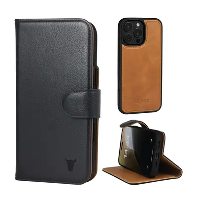 Apple iPhone 16 Pro 2-in-1 Leather Wallet Case (with Detachable Cover & MagSafe Compatible) - TORRO Signature / Black